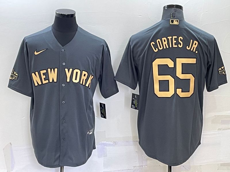 Men New York Yankees #65 Cortes jr Grey 2022 All Star Game Nike MLB Jersey